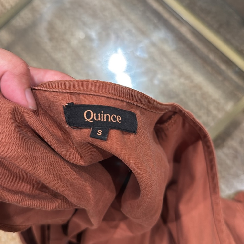 Quince Rust Button-Front Mini Dress Size Small | Fall Cottagecore Style - Picture 10 of 10